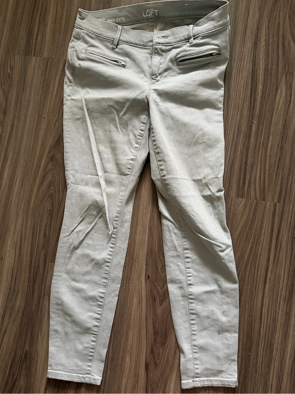 LOFT Vtg Super Skinny Ankle Jeans in Light Gray 8P
